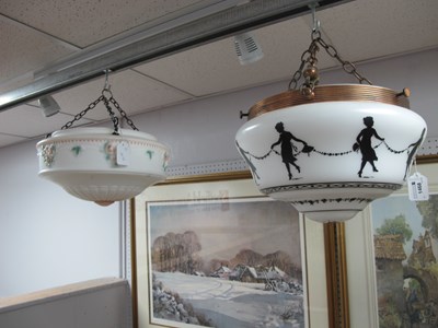 Lot 1468 - Two Early XX Century Glass Ceiling Lights,...