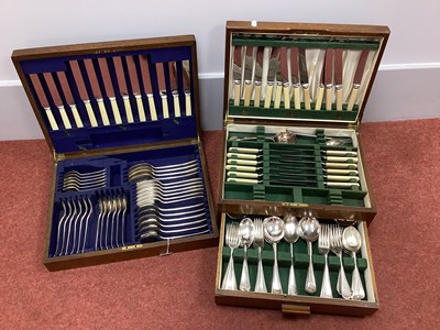 Lot 48 - An Oak Cased Canteen of Plated Cutlery,...