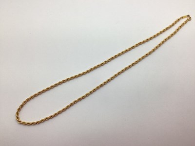 Lot 229 - A Modern Ropetwist Style Chain, 30 cm length,...