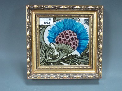 Lot 1062 - A William De Morgan Pottery Tile, painted with...