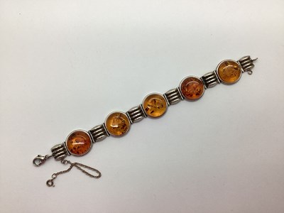 Lot 173 - A Modern Amber Coloured Bracelet of Ridged...