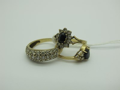 Lot 266 - A Modern 9ct Gold Cluster Ring, of flower head...