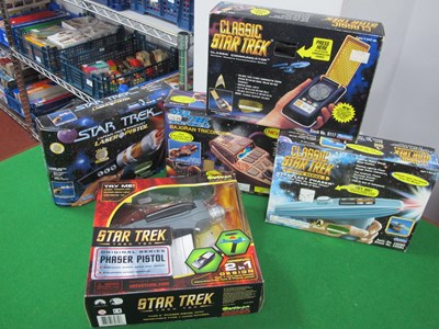 Lot 460 - Five Plastic Model Star Trek Space Toys by...