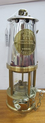 Lot 1445 - Eccles Miners Lamp, type GR6S, 25cm high.