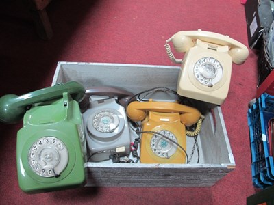 Lot 1149 - Anvil Telephones, in cream, yellow and green...