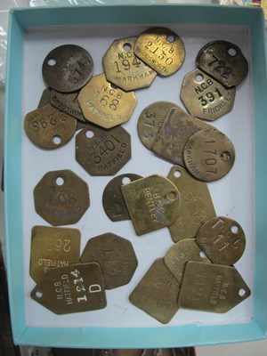 Lot 1300 - Brass Colliery Pit Checks, including...