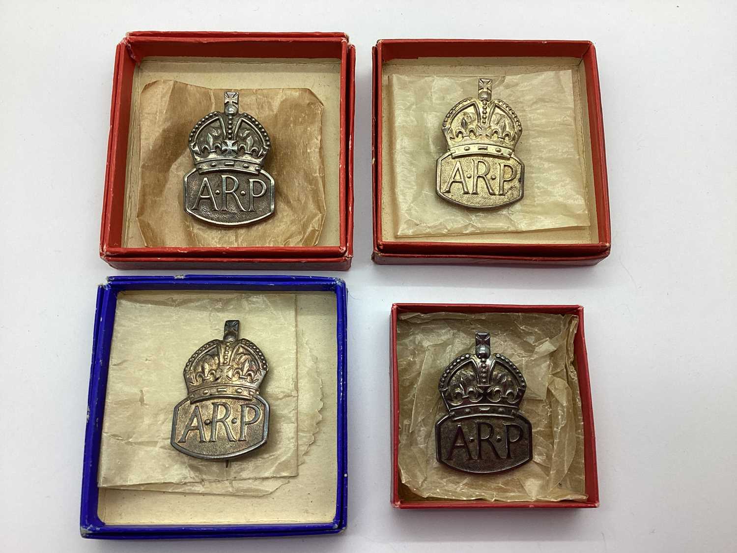Lot 846 - Four Air Raid Precautions Services Hallmarked...