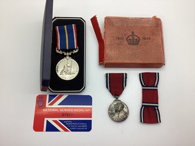 Lot 869 - 1935 Jubilee Medal with Bow Ribbon and Box,...
