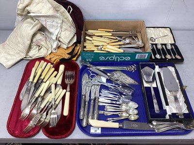 Lot 47 - Collection of Assorted Plated Cutlery,...