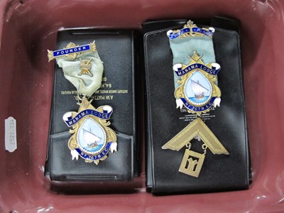 Lot 1299 - Masonic Medals in Silver and enamel, both for...