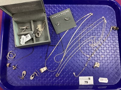 Lot 79 - A Stone Set Necklace and Half Hoop Earring Set,...