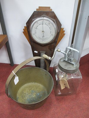 Lot 1460 - Blow Butter Churn, Art Deco wall barometer,...