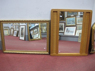 Lot 1471 - Rectangular Wall Mirror in Light Oak Designer...