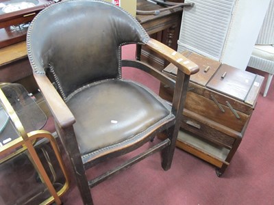 Lot 1608 - Oak Needlework Trolly, with concertina action,...