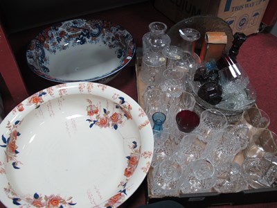 Lot 1048 - Two Decanters, drinking glasses, baskets, etc:-...