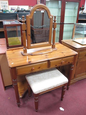 Lot 1552 - Ducal Pine Dressing Table, on turned legs with...