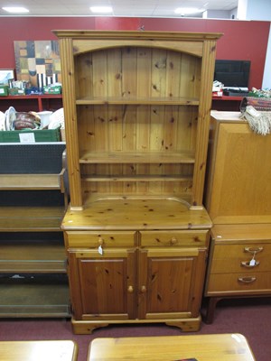 Lot 1536 - Ducal Pine Kitchen Dresser, the rack with two...