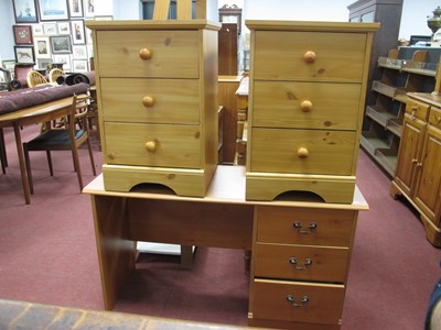 Lot 1544 - A Pine Effect Dressing Table; together with a...