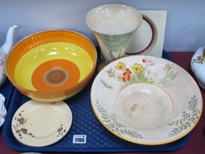 Lot 1195 - Shelley Orange and Yellow Banded Fruit Bowl,...