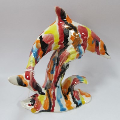 Lot 1272 - Anita Harris Drip Glaze Figure of a Dolphin,...