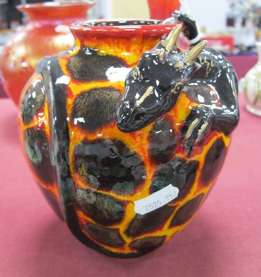 Lot 1257 - An Anita Harris Dragon Vase, in hot coals...