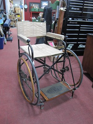 Lot 1187 - Allwyn Vintage Wheelchair, with beige back and...