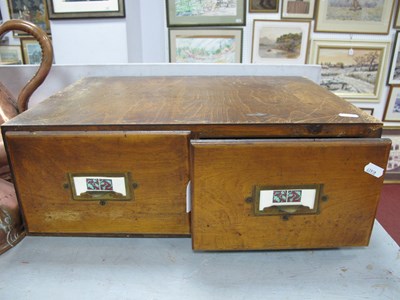 Lot 1455 - XX Century Two Drawer Filing Cabinet, 49cm wide.