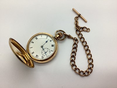 Lot 146 - A Gold Plated Cased Hunter Pocket Watch, the...