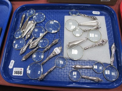 Lot 1466 - A Collection of Magnifiers, with white metal...