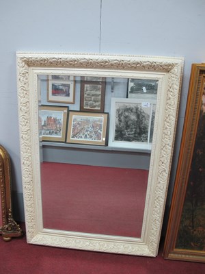 Lot 1473 - Rectangular Bevelled Wall Mirror in cream...