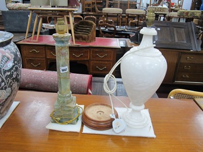 Lot 1667 - Two Table Lamps- Whirte alabaster 47cm high...