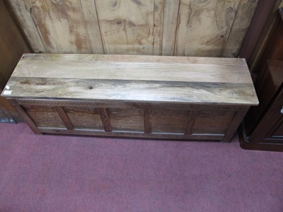 Lot 1598 - Hardwood Blanket Box, with petal carved fascia,...