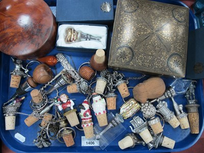 Lot 1406 - White Metal, Glass and Ceramic Bottle Stoppers,...