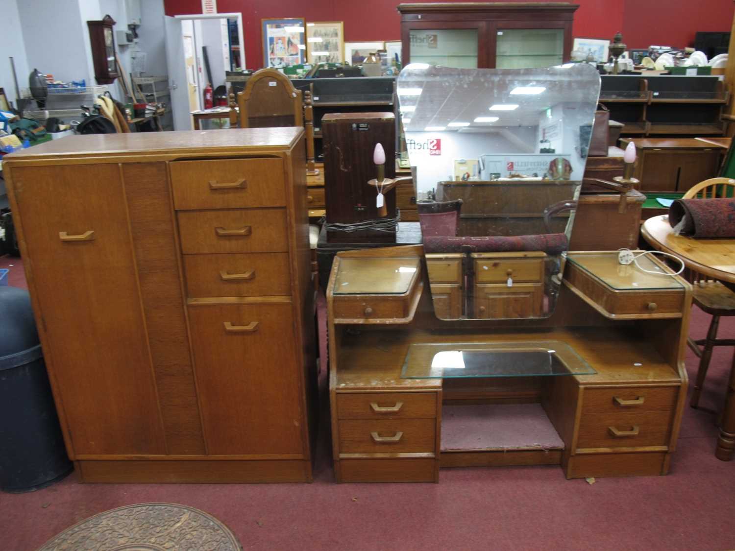 Lot 1574 - E. Gomme for G plan oak dressing table and...