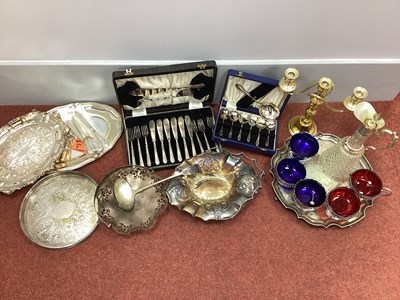 Lot 57 - Assorted Plated Ware, including cased and...