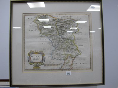 Lot 1413 - Robert Morden ' Darbyshire'. XVIII Century map,...