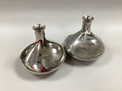 Lot 89 - Georg Jensen; A Pair of Modernist Style Candle...