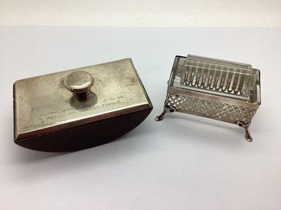 Lot 112 - A Hallmarked Silver and Glass Stamp Moistener,...