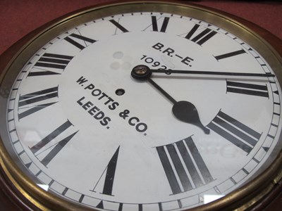 Lot 336 - Railway Clock by W. Potts & Co of Leeds,...