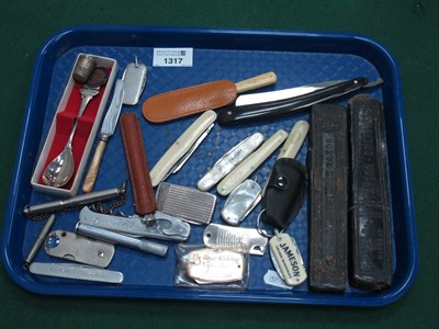 Lot 1317 - John Heiffer Sheffield cut throat razor, other...