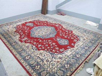 Lot 1562 - Super Keshan Wool Tassled Carpet in The Indian...