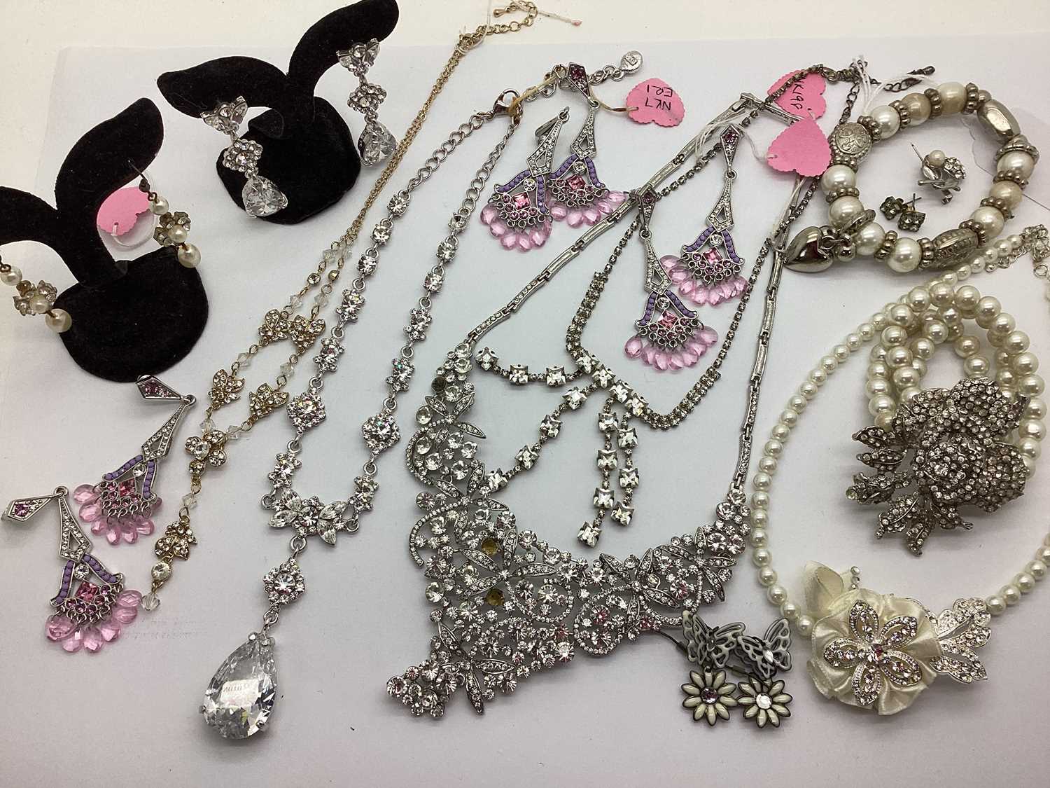 Lot 10 - Ex Bridal Boutique Matching Drop Necklace and...