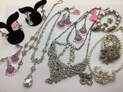 Lot 54 - Ex Bridal Boutique Matching Drop Necklace and...