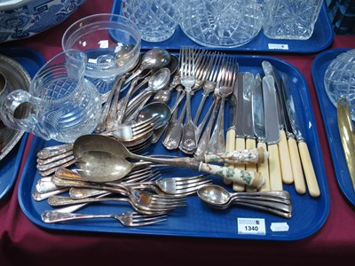 Lot 1340 - Kings Pattern Table Forks and Spoons, pottery...