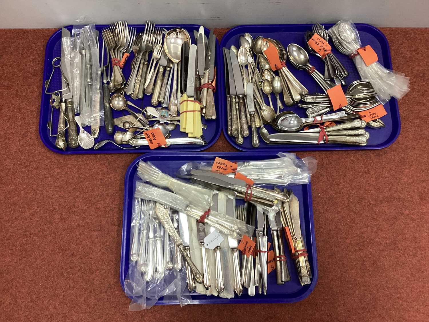 Lot 50 - A Large Mixed Lot of Assorted Plated Cutlery,...