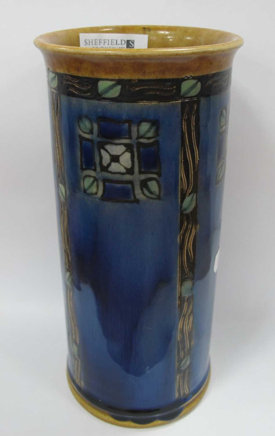 Lot 1251 - Royal Doulton Stoneware Cylindrical Vase,...