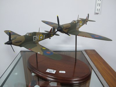 Lot 531 - Two static display model aircraft by Space...