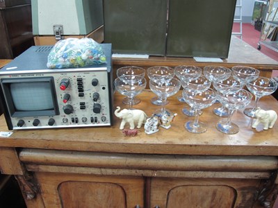 Lot 1108 - Twelve Babycham Glasses, marbles, model...