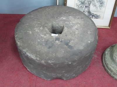 Lot 1526 - Stone Grinding Wheel, 21.5cm high, 51cm...