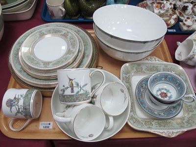 Lot 1232 - Wedgwood Columbia 'Sage Green' Plates (x 13), '...